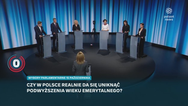 Przedstawiciele komitetów wyborczych spotkali się na pierwszej debacie tematycznej Polsat News. Tę poświęconą polityce społecznej poprowadziła Agnieszka Gozdyra. Udział wzięli Jakub Szczepański (Bezpartyjni Samorządowcy), Ireneusz Raś (Trzecia Droga), Katarzyna Kotula (Nowa Lewica), Marlena Maląg (PiS), Ewa Zajączkowska-Hernik (Konfederacja) i Marzena Okła-Drewnowicz (Koalicja Obywatelska).