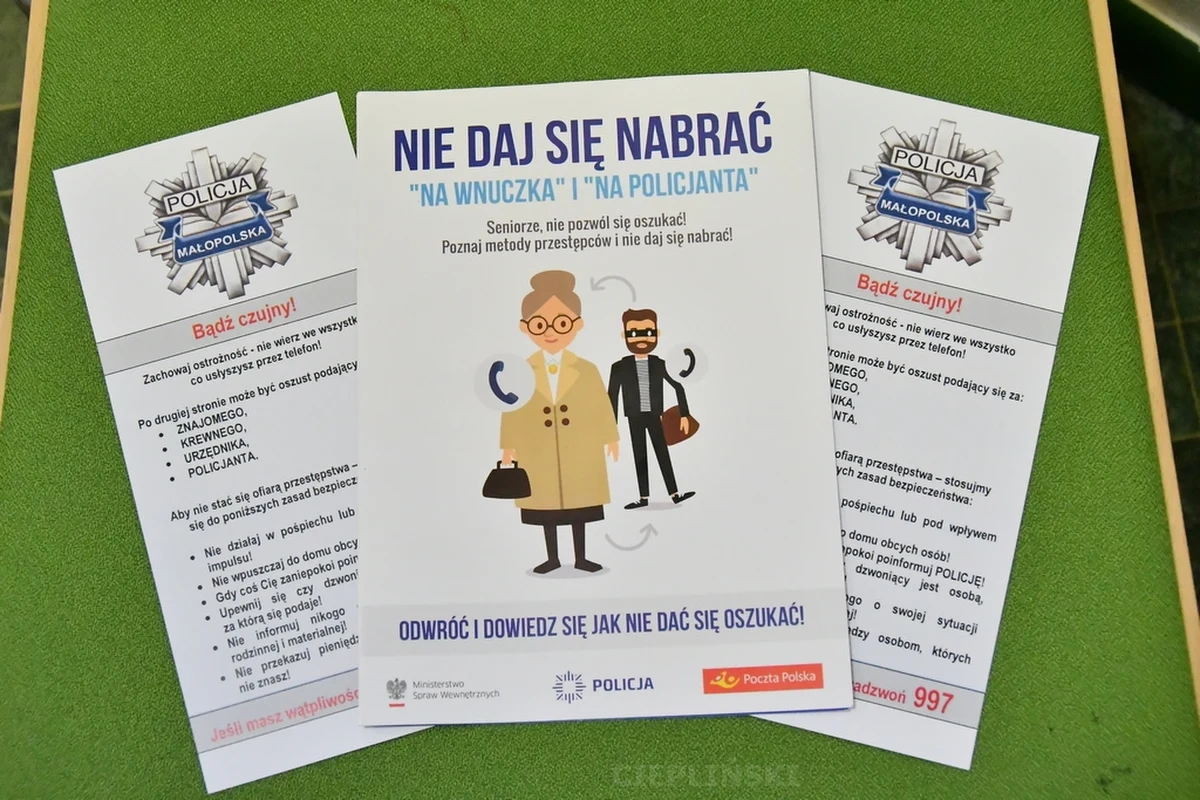Ponad 160 tys. złotych i biżuterię straciła 72-latka z Nowego Targu, która uwierzyła, że jej zięć spowodował wypadek w USA. Pieniądze miały być przeznaczone na kaucję, by mógł opuścić areszt. Przejęli je oszuści.             
