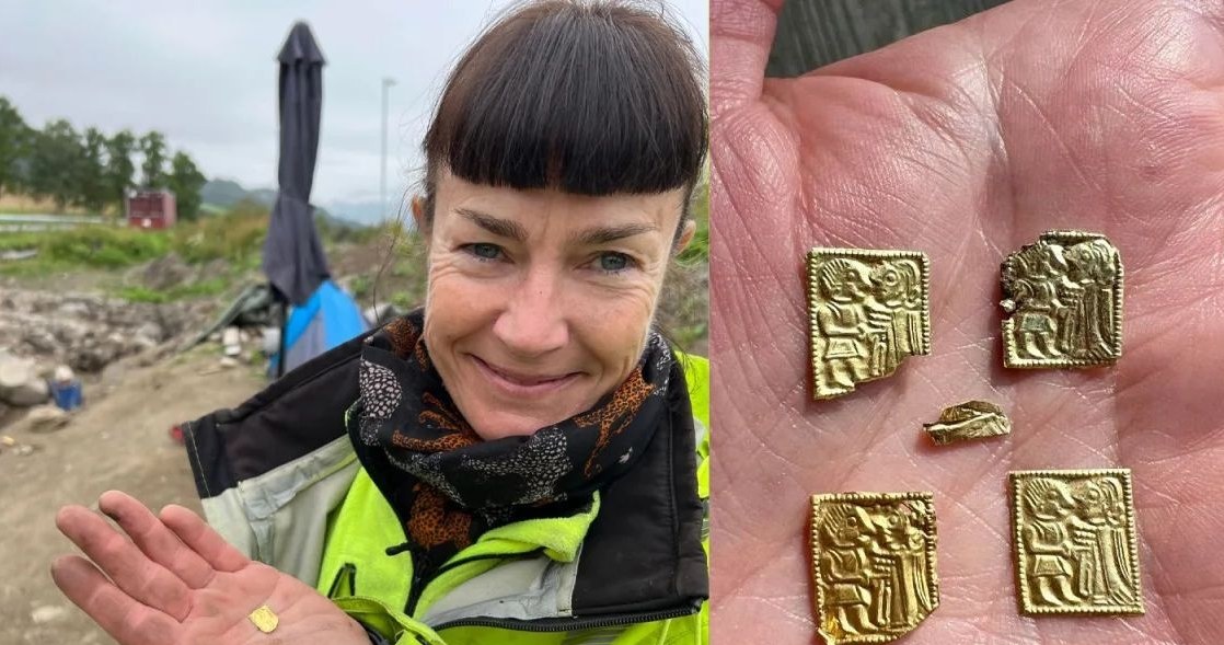 Naukowcy podzielili się kolejnym wyjątkowym odkryciem. Na miejscu starożytnej pogańskiej świątyni w Norwegii znaleźli pięć złotych blaszek przedstawiających tajemnicze postaci. 