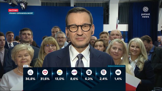 - Pokonaliśmy po raz kolejny Platformę Obywatelską. To też bardzo dobry wynik. Żadnej partii nie udało się w czasach III Rzeczpospolitej trzeci raz z rzędu zwyciężyć wyborach parlamentarnych - tak na gorąco podsumował wynik wyborczy PiS premier Mateusz Morawiecki. Zapytany jednak o scenariusze powyborcze stwierdził, że mimo braku większości do samodzielnego rządzenia, PiS podejmie próbę utworzenia rządu. - Zgodnie z regułami demokracji, najprawdopodobniej, bo to jest decyzja pana prezydenta, powierzy on misję tworzenia rządu zwycięskiej partii i w tym pierwszym kroku na pewno podejmiemy próbę zbudowania większości parlamentarnej - powiedział premier dla Polsat News.  

