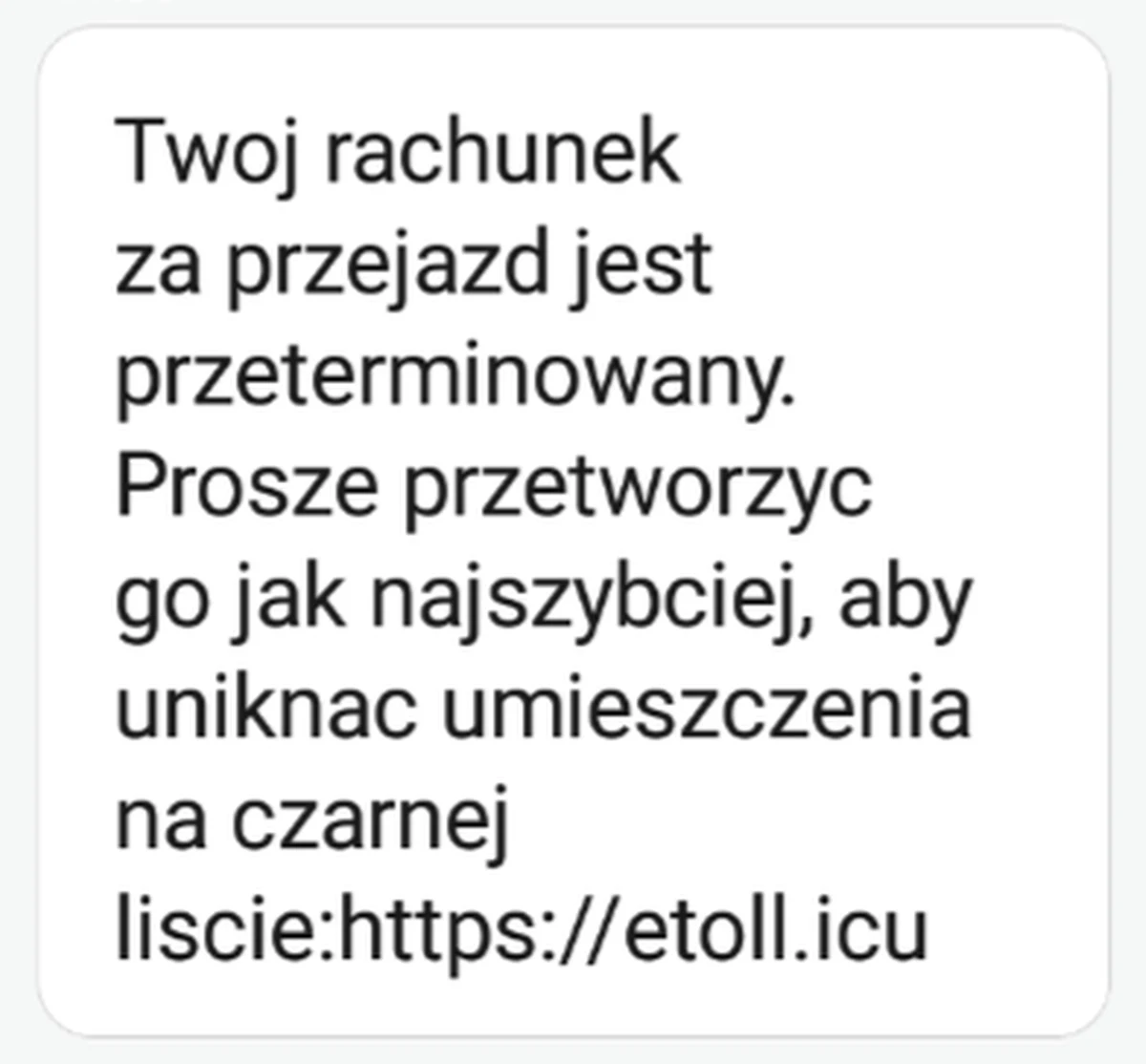Przed fałszywymi SMS-ami dotyczącymi płatności w systemie e-TOLL ostrzega Izba Administracji Skarbowej. Oszuści rozsyłający wiadomości, podszywają się pod Ministerstwo Finansów lub Krajową Administrację Skarbową.
