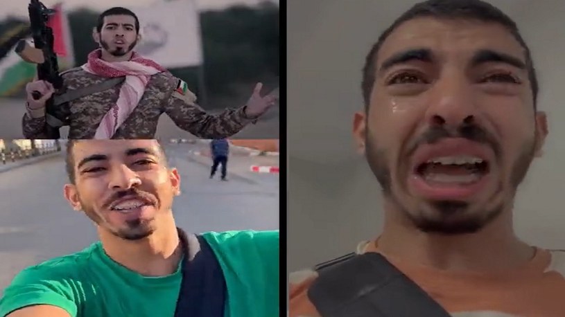Jeden z mieszkańców Palestyny stał się symbolem największego w najnowszej historii ataku Hamasu na Izrael. W jednej chwili cieszył się, a w drugiej płakał.