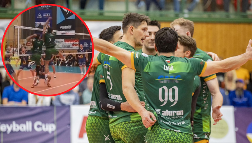 Polish volleyball players defeated their rivals in the cups.  They were in critical condition