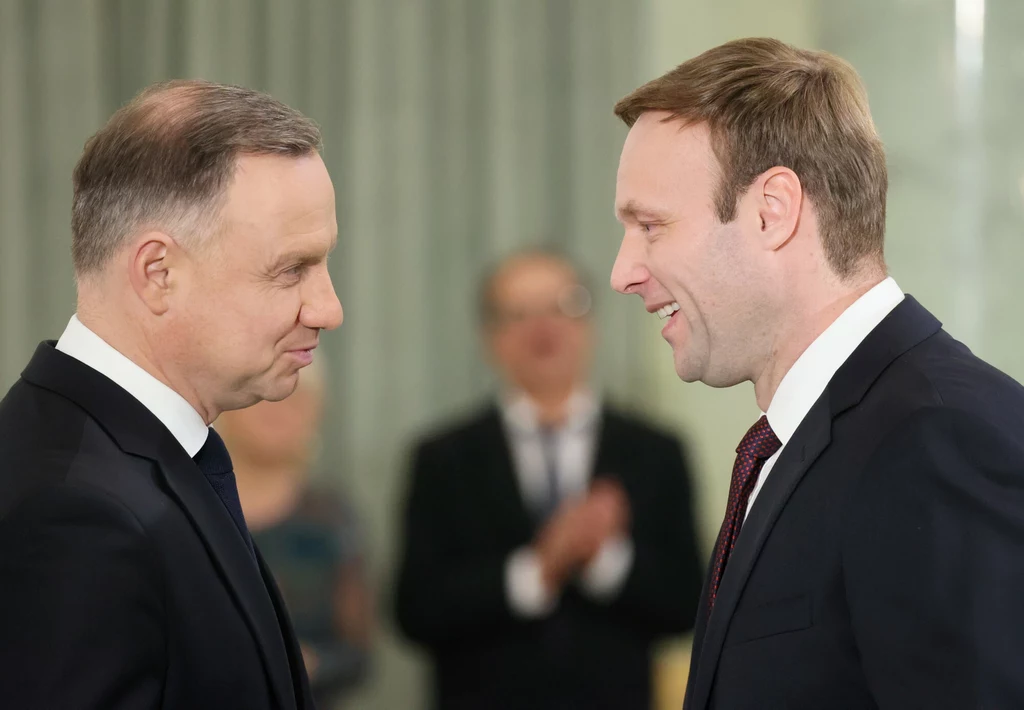 Marcin Mastalerek (z prawej) i prezydent Andrzej Duda