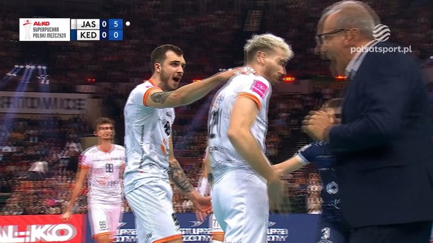 Fragment meczu Jastrzębski Węgiel - Grupa Azoty ZAKSA Kędzierzyn-Koźle. 

