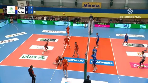 Fragment meczu Barkom-Każany Lwów – MKS Ślepsk Malow Suwałki - siatkówka, PlusLiga - 5. kolejka.

