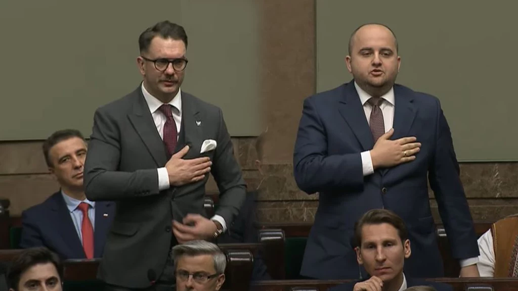 Pierwsze Posiedzenie Sejmu Posłowie Wybuczeni W Trakcie ślubowania W Tle Okrzyk Skandal 1624