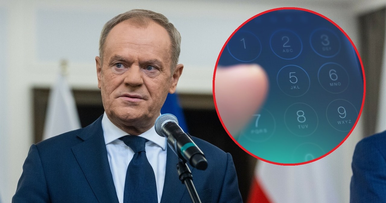 odblokowania, telefonu, jedno, najważniejszych, zabezpieczeń, smartfonie, powodu, powinien, trudny, złamania, tajny, Niestety, w Jaki kod PIN do telefonu ma Donald Tusk? Poznała go cała Polska