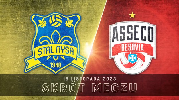 Skrót meczu PSG Stal Nysa – Asseco Resovia Rzeszów 2:3 (24:26, 25:22, 25:21, 17:25, 11:15) - siatkówka, PlusLiga 2023/2024 - 6. kolejka.