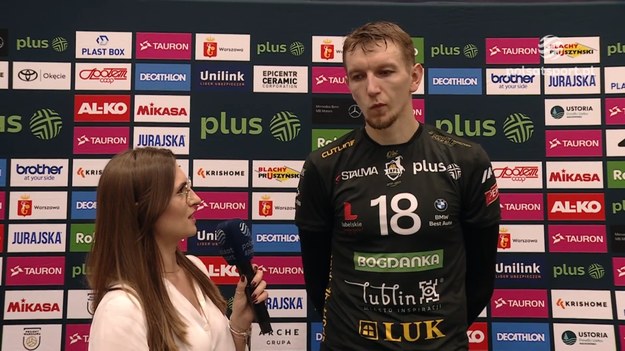 Damian Schulz po meczu Projekt Warszawa – Bogdanka LUK Lublin 3:2 (27:25, 20:25, 23:25, 25:16, 15:12) - siatkówka, PlusLiga 2023/2024 - 6. kolejka.

