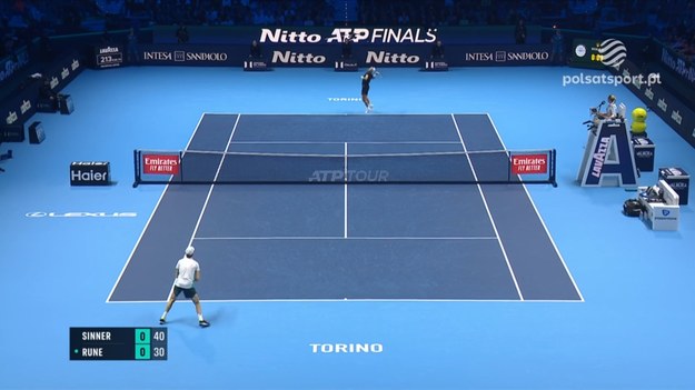 Skrót meczu ATP Finals Jannik Sinner - Holger Rune.

