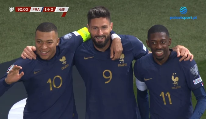 El. Euro 2024: Francja – Gibraltar 14-0. SKRÓT. WIDEO