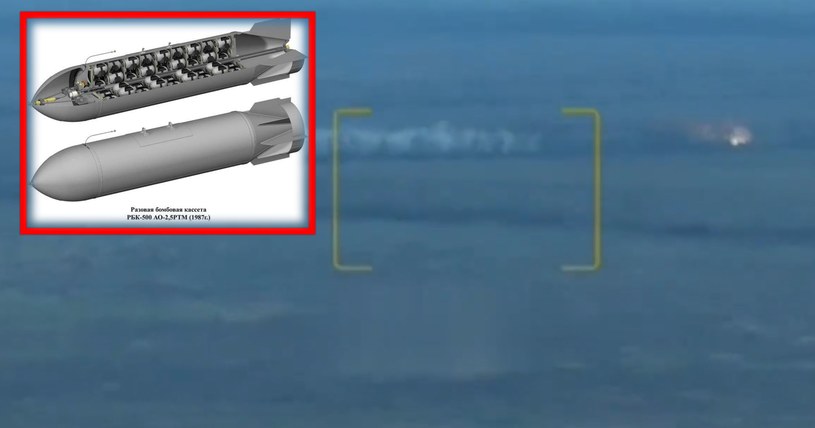 W mediach społecznościowych pojawiły się nagrania dokumentujące pierwsze użycie przez Rosję w Ukrainie bomby kasetowej RBK-500.