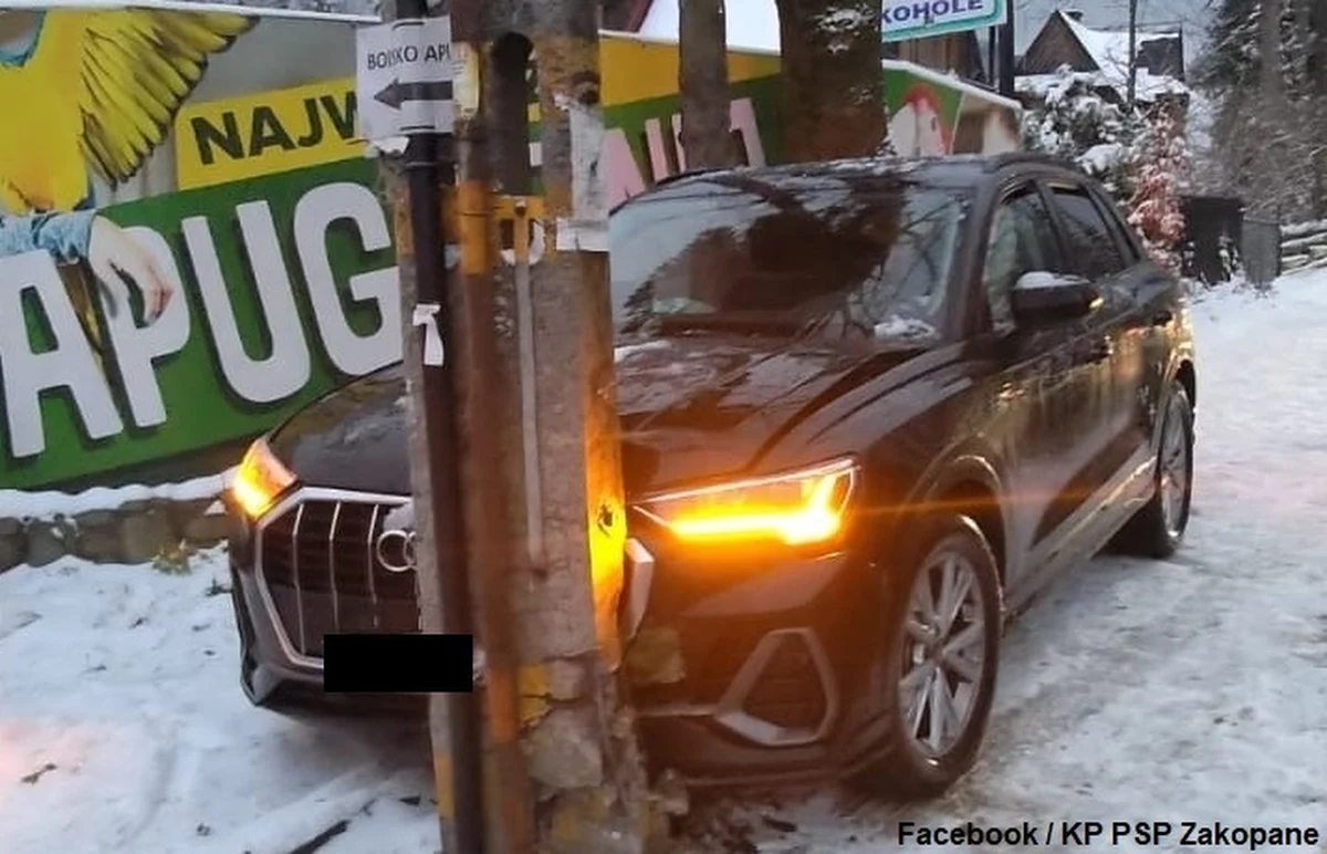 Policjanci apelują do kierowców, by wybierając się do Zakopanego pamiętali o zmianie opon na zimowe. O tym, jak to ważne przekonał się obcokrajowiec z Bliskiego Wschodu, który na zakopiańskiej Pardałówce wypożyczonym autem uderzył w słup.   