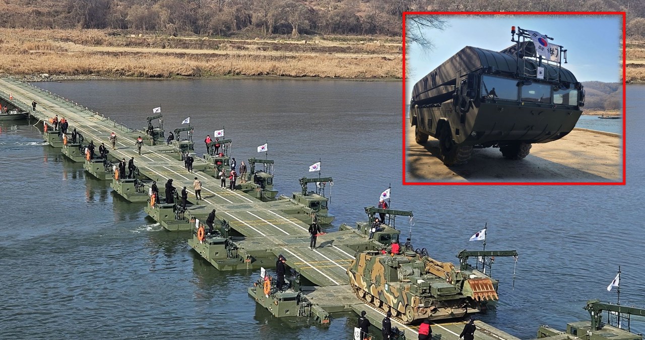 There was no bridge and there.  The Polish partner offers ultra-modern amphibious vehicles