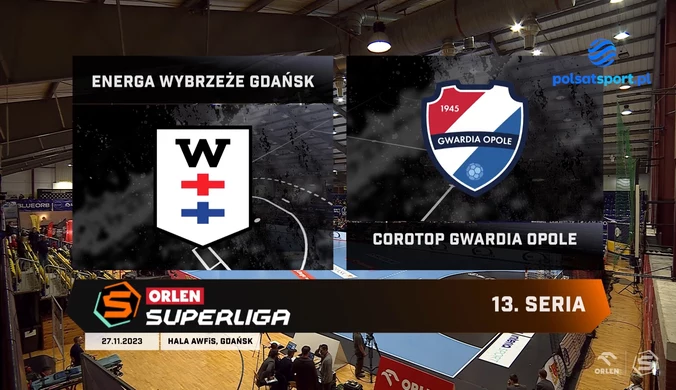 ORLEN Superliga: Energa Wybrzeże Gdańsk - Corotop Gwardia Opole 27:26. Skrót meczu
