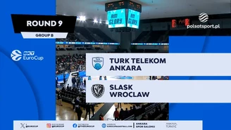 Turk Telekom Ankara - WKS Śląsk Wrocław 71:80. Skrót meczu. WIDEO