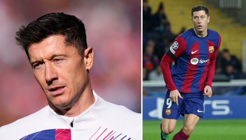 FC Barcelona announces that a decision has been made regarding Robert Lewandowski.  There is an advertisement for the club