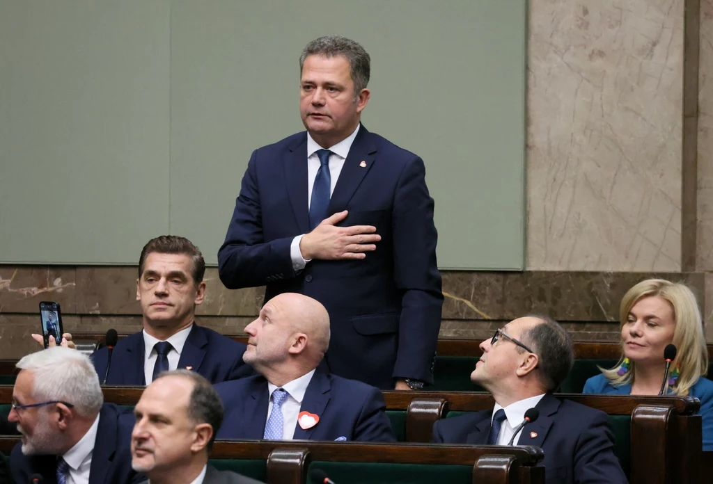 Krzysztof Bojarski podczas zaprzysiężenia w Sejmie