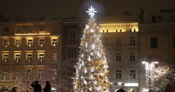 Na Rynku Głównym w Krakowie w sobotnie popołudnie rozbłysła świąteczna choinka. W centrum miasta zebrały się setki osób. Byli zarówno mieszkańcy, jak i turyści. 