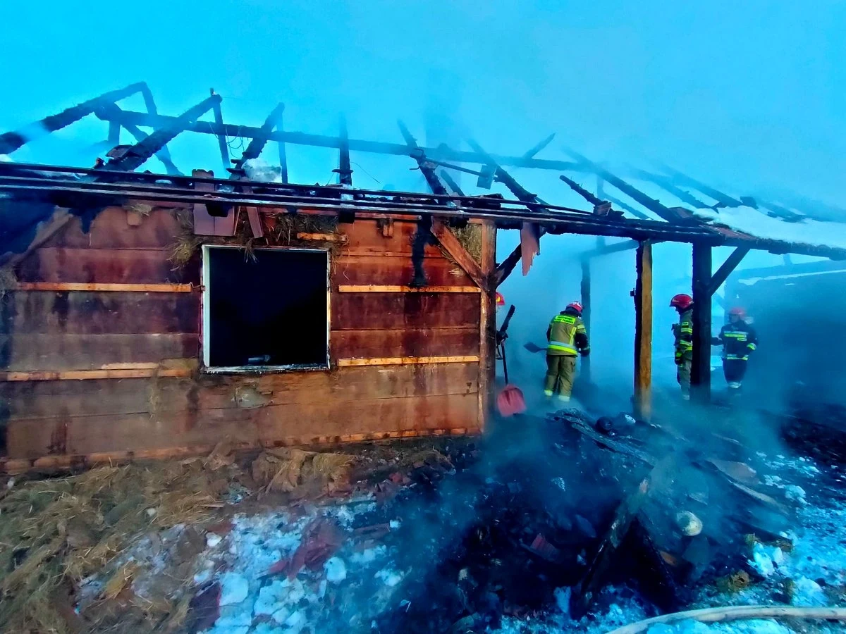 Jedna osoba zginęła w pożarze drewnianego domu w Szówsku koło Jarosławia. Na miejscu pracowało 6 zastępów straży pożarnej. 