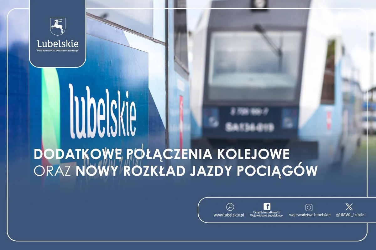 Całoroczne połączenia na trasie Zamość-Bełżec oraz dodatkowe pociągi do Lublina z Zamościa, Terespola, Chełma, Parczewa czy Łukowa wprowadzono w nowym rozkładzie pociągów - poinformował w środę Urząd Marszałkowski Województwa Lubelskiego. Część kursów została uwzględniona w nowym rozkładzie kolejowym i będzie realizowana od 10 grudnia.

