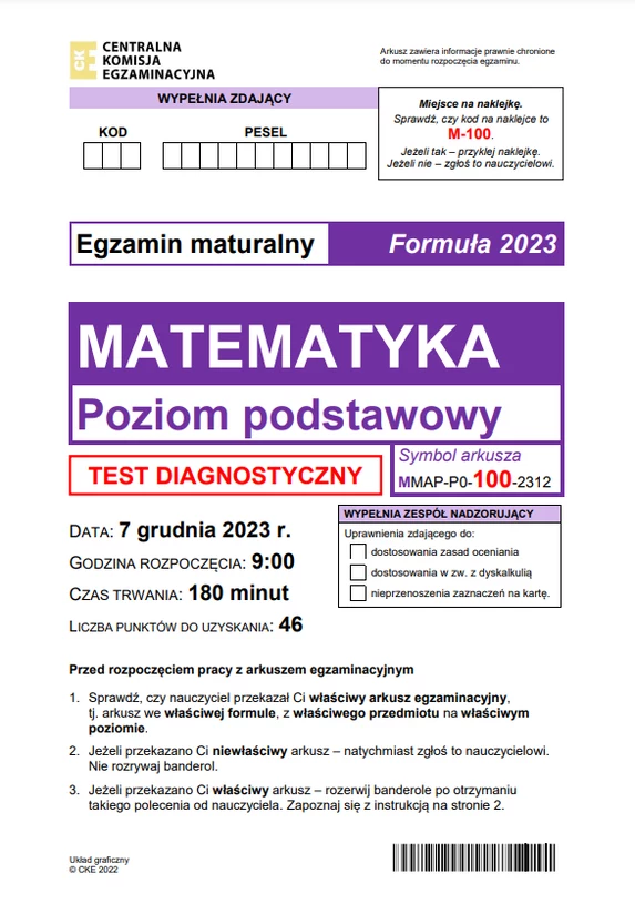 Matura Próbna 2024. Matematyka: Arkusz CKE Z Zadaniami - Wydarzenia W ...