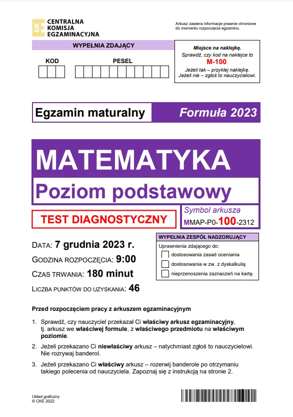 Arkusz CKE - matura próbna z matematyki 