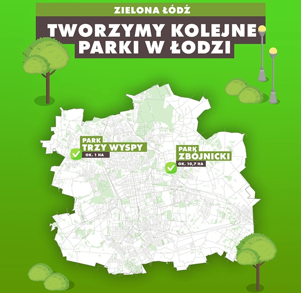 Łodzianie mogą już korzystać z dwóch nowych parków leśnych. To Park Zbójnicki (na osiedlu Sikawa) oraz Park Trzy Wyspy (na Teofilowie).