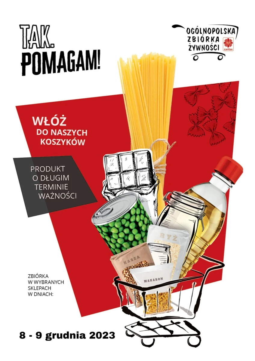 Około 400 wolontariuszy Caritas spotkacie dziś i jutro w sklepach w Łódzkiem. Zachęcają do przekazywania produktów spożywczych na rzecz potrzebujących w ramach akcji "Tak. Pomagam". Zbierana jest żywność dla osób gorzej sytuowanych. 