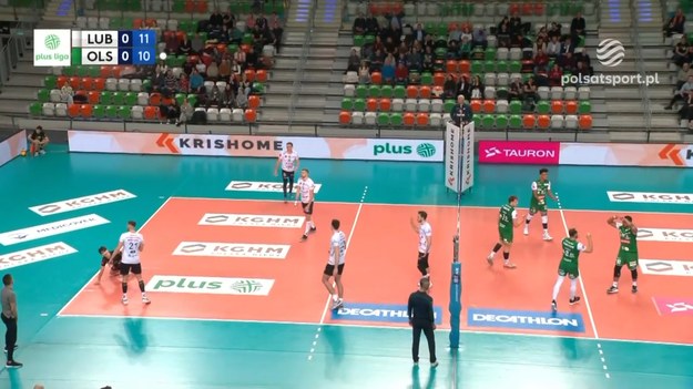 Fragmenty meczu KGHM Cuprum Lubin – Indykpol AZS Olsztyn 0:3 (23:25, 22:25, 14:25) - siatkówka, PlusLiga 2023/2024, 11. kolejka. MVP: Nicolas Szerszeń (13/27 = 48% skuteczności w ataku + 2 bloki).