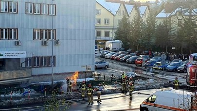 Płomienie koło urzędu pracy w Wadowicach. Ewakuowano pracowników