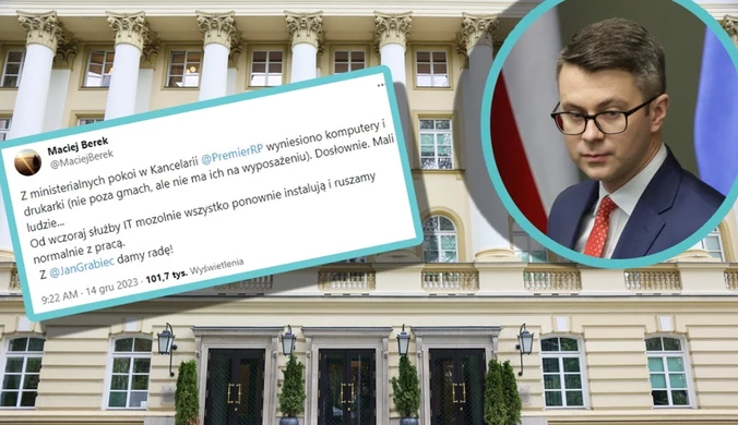 Komputery i drukarki "wyniesiono z KPRM". Błyskawiczna reakcja PiS