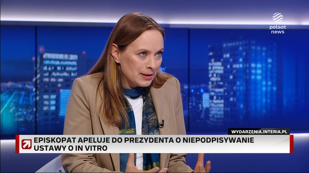 Katarzyna Pełczyńska-Nałęcz została rzapytana o list arcybiskupa Stanisława Gądeckiego. Przewodniczący Konferencji Episkopatu Polski napisał do prezydenta Andrzeja Dudy, w którym zaapelował, by prezydent odmówił podpisania ustawy, która wprowadza finansowanie in vitro ze środków publicznych.- Muszę powiedzieć, że poczułam jakieś głębokie oburzenie. Po pierwsze, Polska 2050, to jest element naszego DNA, państwo i Kościół na swoje miejsca. Państwo powinno być świeckie. To nie jest tak, że Kościół ma kształtować albo próbować kształtować politykę państwa - zaznaczyła minister funduszy i polityki regionalnej.