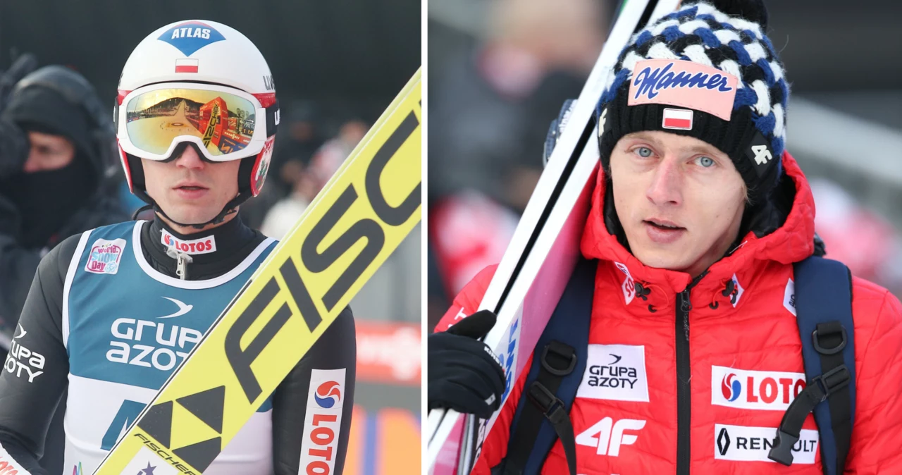 Skoki narciarskie: Puchar Świata. Na zdjęciu reprezentanci Polski - Kamil Stoch oraz Dawid Kubacki