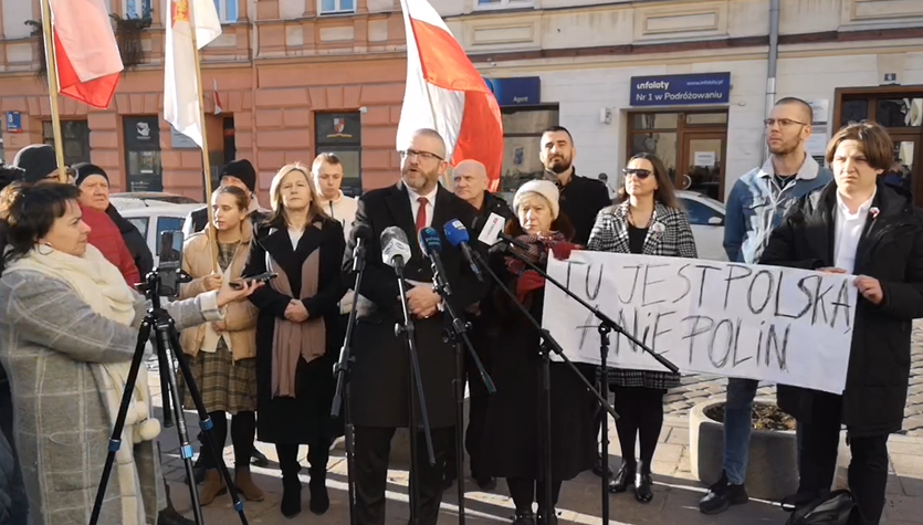  Zamieszanie na konferencji Brauna. Chyba poprosimy policję