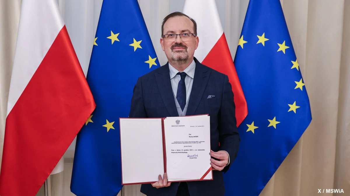 Dotychczasowy starosta kłodzki Maciej Awiżeń został nowym wojewodą dolnośląskim - taką informację przekazało na X (dawny Twitter) Ministerstwo Spraw Wewnętrznych i Administracji.
