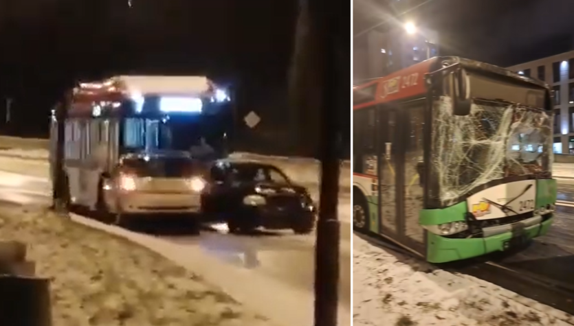  Zima sparaliżowała Lublin. Autobus i trolejbus taranowały auta