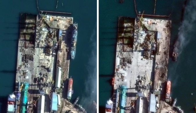 Rosja nie tylko straciła okręt. Zdjęcia pokazują skalę zniszczeń