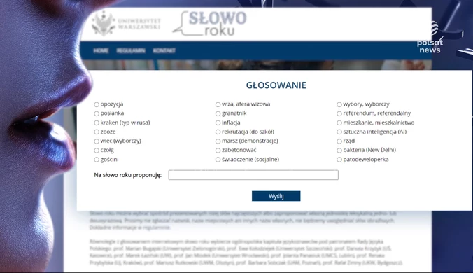 "Wydarzenia": Uniwersytet Warszawski zorganizował głosowanie na Słowo Roku 2023