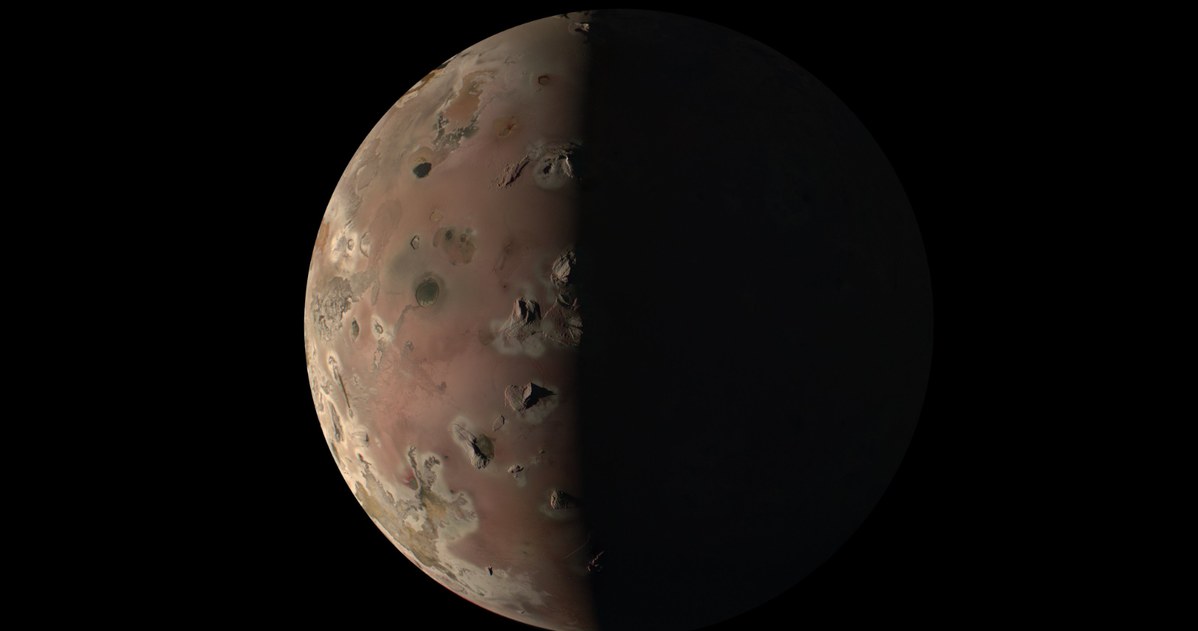The most volcanic moon in the solar system.  Io in images from Juno