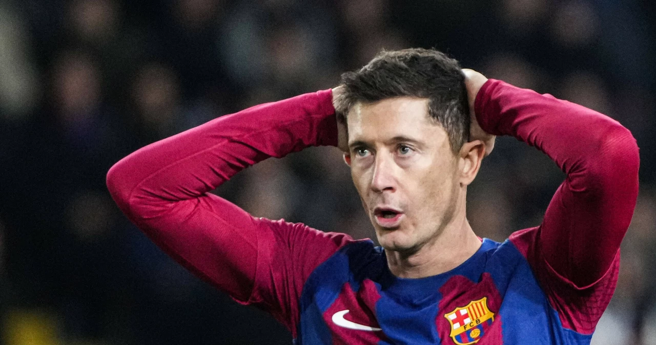 Robert Lewandowski - kapitan reprezentacji Polski - podczas meczu FC Barcelona