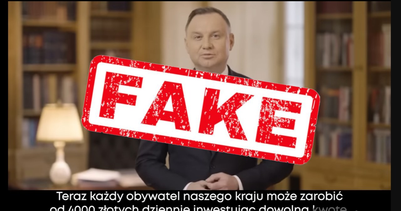 YouTube, pojawiła, nowa, reklama, która, rzeczywistości, jest, deepfake, prezydentem, Polski, roli, głównej, Andrzej, Duda, obie Prezydent Polski obiecuje 4 tys. zł dla rodaków dziennie? Dziwne wideo na YouTubie