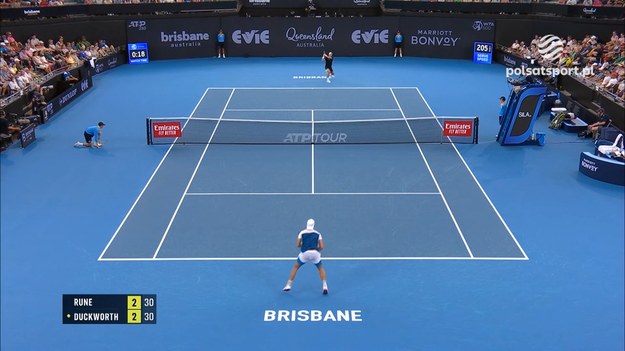 Skrót meczu ATP w Brisbane Holger Rune - James Duckworth 2:0. 

