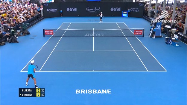 Skrót meczu ATP w Brisbane Rinky Hijikata - Grigor Dimitrow 0:2.

