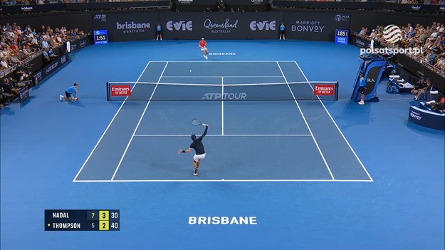 Nadal odpadł w ćwierćfinale
Skrót meczu ćwierćfinału turnieju ATP w Brisbane Rafael Nadal - Jordan Thompson 7:5, 6:7 (6-8), 3:6.