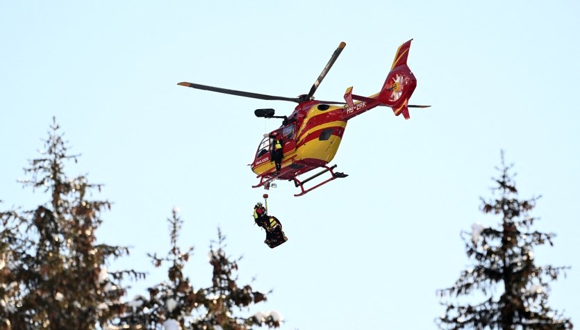 The World Cup competitions have stopped.  Another serious accident, rescue helicopter in action