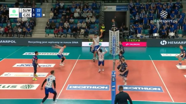 Fragmenty meczu MKS Ślepsk Malow Suwałki – Exact Systems Hemarpol Częstochowa - siatkówka, PlusLiga 2024, 15. kolejka. MVP: Paweł Halaba (8/11 = 73% skuteczności w ataku + 4 asy + 1 blok).