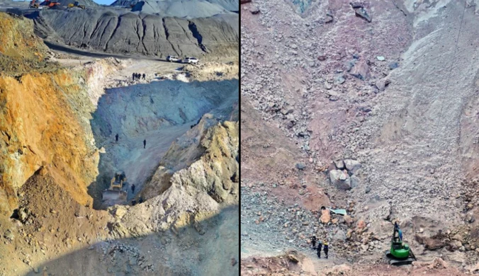 Trwa dramat w kopalni złota. Autobus wpadł do krateru i ślad po nim zaginął