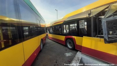 Zderzenie autobusów w Łodzi. Dwie osoby w szpitalu
